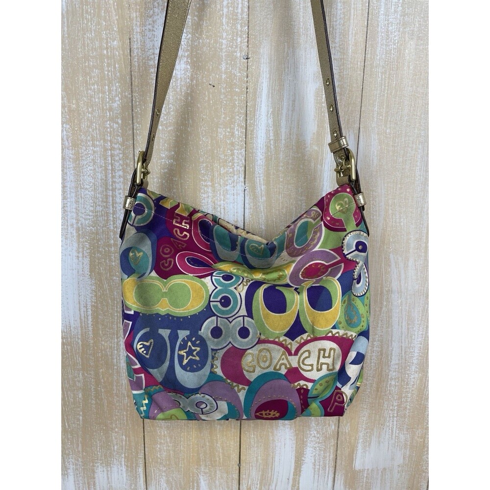 Coach Poppy Collection Signature Graffiti 1941 Cross Body Bag Colorful *read - Picture 2 of 16